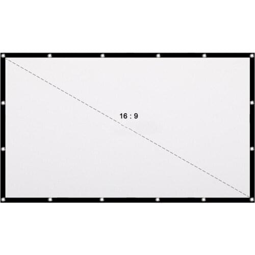 Projection Screen 16:9 60/72/84/100/120/150 Inch Reflective Fabric Projector Screen Curtain HD Home Theater Easy Set Up Portable