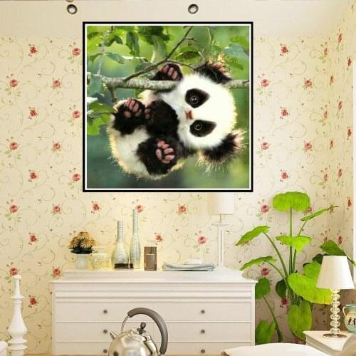 GLymg Cute Panda 5D Diamond Embroidery Cross Stitch Kits Diy Embroidery Handicrafts Gift Diamond Wall Arts Decor