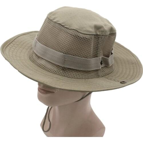 Combat Hat Military Boonie Safari Man Hat Bonnie Jungle Cap Vented Bucket Fishing Outdoor Camouflage Army Hat Hunt Mesh Camo Bob