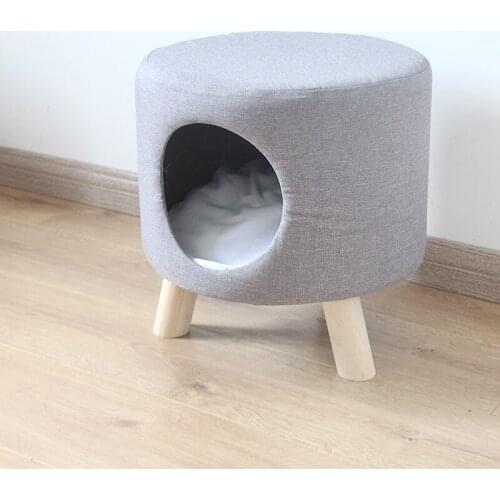 The cat litter cat house pet beds Solid wood cat bed