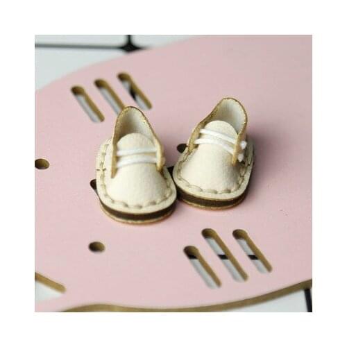 OB11 doll shoe sizeNew style versatile small leather shoes lacing simple round head us knot piggy shoes orange powder light blue