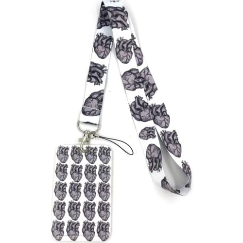 Heart Organ Medical Credit Card ID Holder Bag Student Women Travel Bank Bus Business Card Cover Badge Accessories Gifts