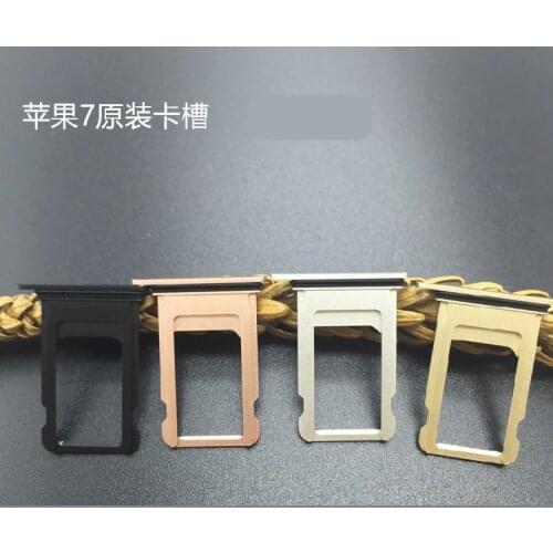 MIXUEWEIQI For iphone 7 Original Dual SIM Holder Sim Tray For iphone 7 Nano SIM Micro SD/TF Card slot GOLD SLIVER BLACK
