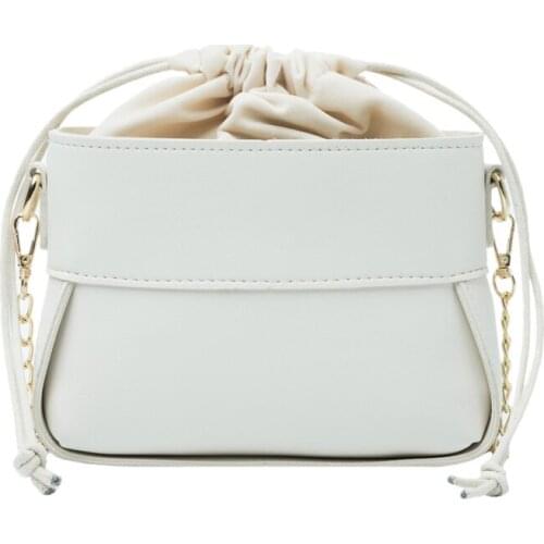 Fashion designer Shoulder Bags contracted Casual Women crossbody bags Female Leather white Drawstring pocket Handbag for Women