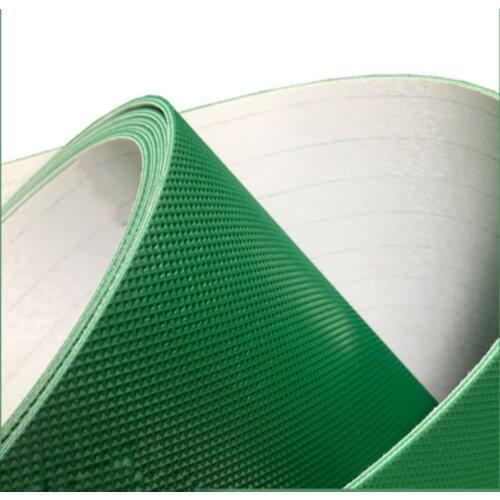 Can Customized)-2000x100x2mm PVC Green Diamond Pattern Grid Square Conveyor Industrial Belt (free Seamless connection)