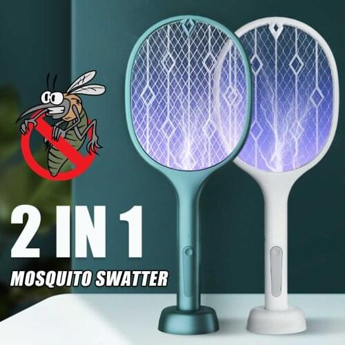 3000V Electric Flies Swatter Killer with UV Light USB Rechargeable LED Lamp Summer Mosquito Trap Racket Anti Insect Bug Zapper