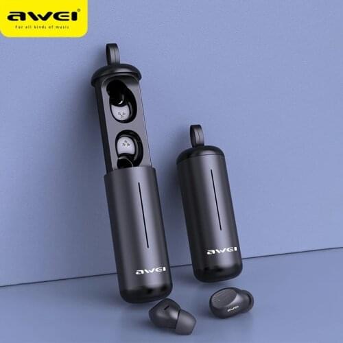 AWEI TWS Bluetooth 5.0 Wireless Earbuds In-ear Noise Canceling Gaming Wireless Sport Headset With Mic T55