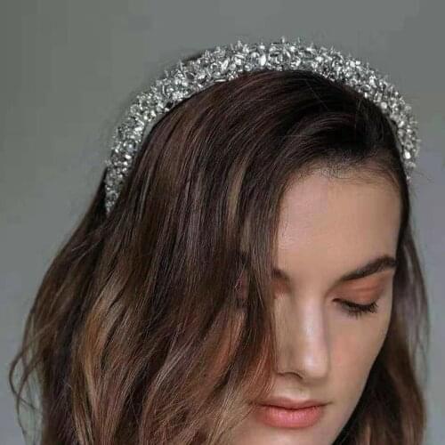 New fashion luxury luxury rhinestone geometric headband bridal dance wild travel street hair accessories 683