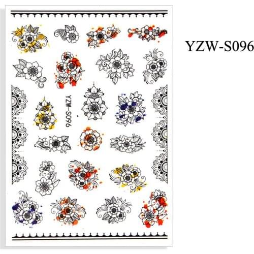 New 3D Nail Stickers Geometry Line Flowers Leaf Sliders Foil Decals Nails Decoraciones Manicure Art Sticker Accessories