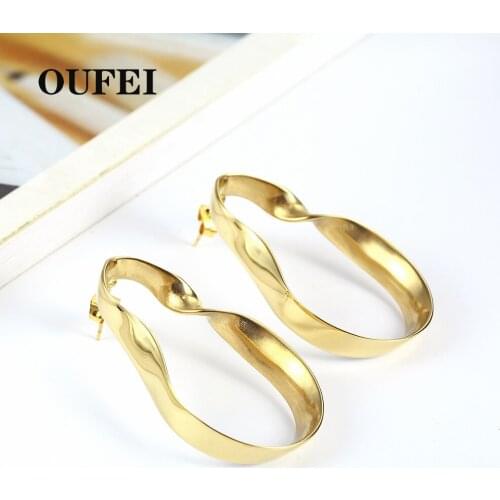 OUFEI Drop Earrings for women stainless steel personality earring 2019 new irregular earring for women korean fashion Simple