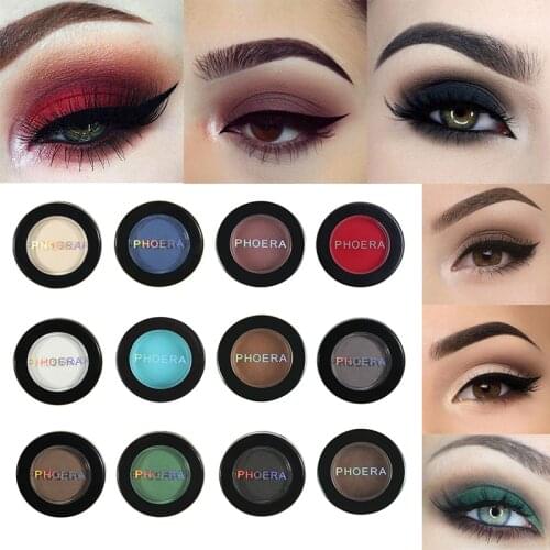 PHOERA Matte Eye Shadow Palette Waterproof Natural Pigment Nude Eyeshadow Makeup Beauty Tool 12 Colors optional TSLM1