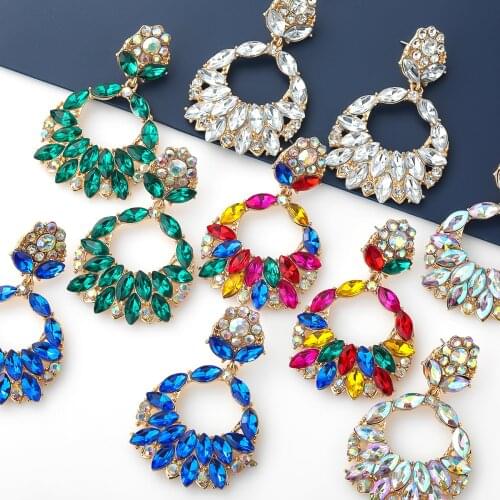 Pauli manfi Fashion metal rhinestone geometric earrings womens creative popular dangle earrings party accessories
