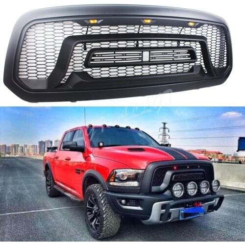 Front Grill Rebel Style Hood LED Light Upper Honeycomb Billet Faceflit For Dodge Ram 1500 2013 2014 2015 2016 2017 2018