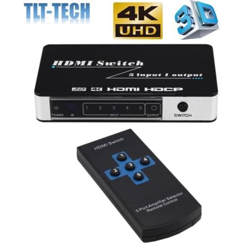 5 port hdmi switch 5 input 1 output 4K HDMI 1.4 Support hot plug&play and IR for DVD PC PS4