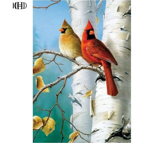 Full square/round DIY Diamond Painting Mosaic Sticker Decor Painting Cross Stitch Animal 5d Diamond Embroidery Two birds