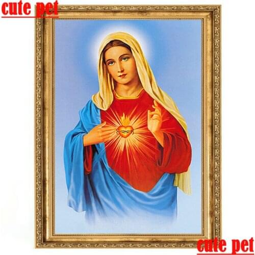 Diy Religion Art Virgin Mary 100% Resin diamond painting Full diamant embroidery mosaic stitch cross home decor gifts wallpaper