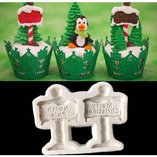 Christmas Fondant Cake Silicone Mold Chocolate Candy Molds Cookies Pastry Biscuits Mould DIY Cake Decoration Baking Tools Aouke