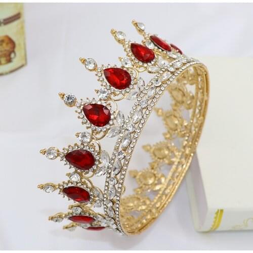 Crystal Queen King Tiaras and Crowns Bridal Diadem For Bride Women Headpiece Hair Ornaments Wedding Head Jewelry Accessories
