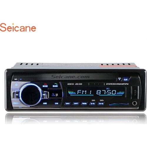 Seicane Universal 1 Din Audio Stereo Radio Bluetooth Handsfree Calls MP3 Player Car FM with 4 Channel SD Remote Control Aux