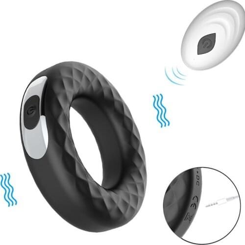 Penis Ring Silicone Cock Vibrator Sex Toys for Men Massager Remote Control USB Rechargeable Lock Delay Ejaculation 10 Frequency
