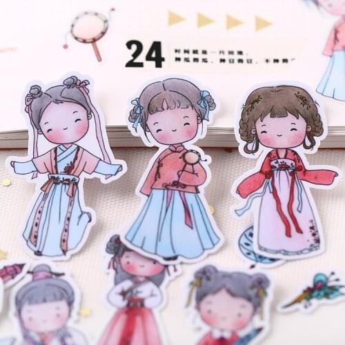 38Pcs Cute cartoon girl Stickers for Luggage Laptop Skateboard Bicycle Motorcycle Styling Decals Fashion Cool Sticker