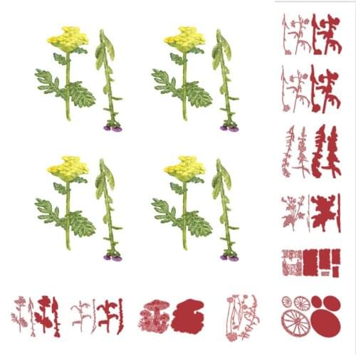 Cornflower Centaurea Wheel Metal Cutting Die Scrapbook Embossed Paper Card Album Craft Template Cut Die Stencils New for 2021