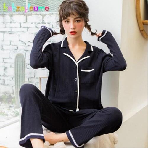 Spring Autumn Pregnant Nightwear Fashion Cotton Plus Size Tops+Pants Pregnancy Breast Feeding Pajamas Nursing Sleepwear BC1816-1