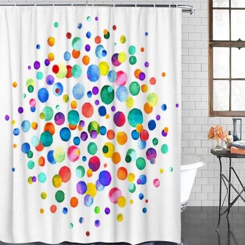Bathroom Waterproof Curtain Watercolor Wave Dots Fabric Shower Curtain Home Bathroom Decor Christmas Shower Curtain
