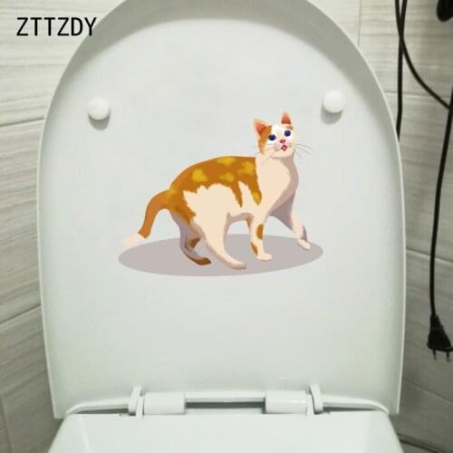 ZTTZDY 21.6*17.2CM I Love Cat Living Room Home Decor Wall Sticker Toilet Decal T3-0170