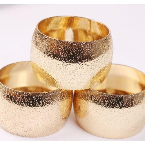 10PCS/Metal round starry sky gold and silver napkin ring table top decoration for family gatherings, receptions and hotels