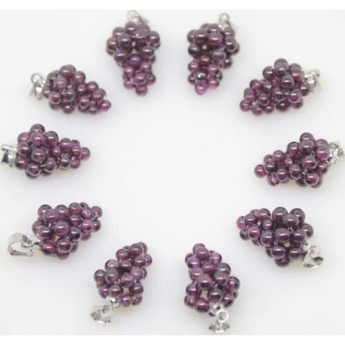 10 Pcs natural Garnet Grape Pendant Weave Fashion Jewelry 11mmX16mm