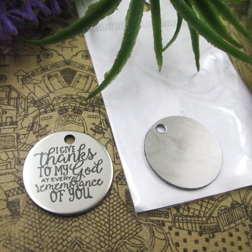 20pcs--"I GIVE THANKS TO MY GOD AT EVERY ..."stainless steel charms 5 styles for choosing DIY Charms for necklace bracelets