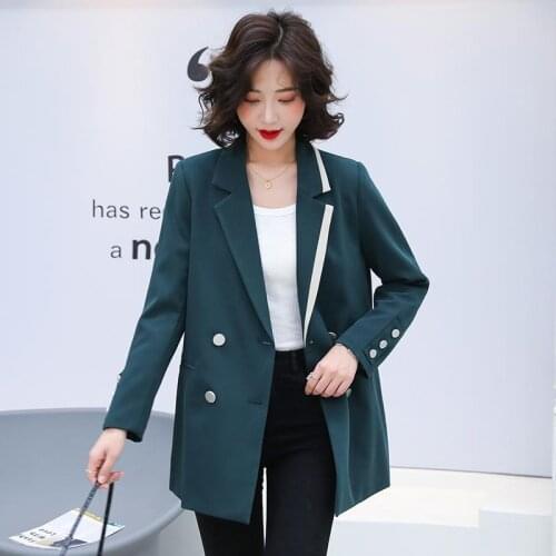 Women 2021 Spring Autumn Solid Elegant Blazer Jacket Female Casual Notched Collar Long Sleeve Suit Coat Ladies Outerwear Z191