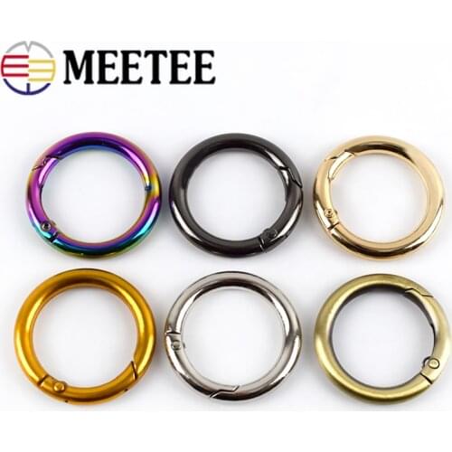 5/10pcs Meetee 25mm Spring Alloy Metal D O Ring Bags Belt Strap Dog Chain Buckles DIY Snap Clasps Clip Bag Accessories H7-3