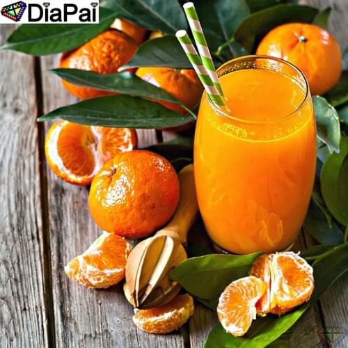 DiaPai Diamond Painting 5D DIY 100% Full Square/Round Drill"Orange juice scenery"Diamond Embroidery Cross Stitch 3D Decor A24659
