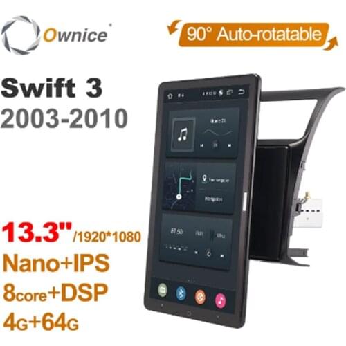 1920*1080 Ownice Android 10.0 Car Radio ForSuzuki Swift 3 2003 - 2010 Auto Multimedia Video Audio 13.3" IPS Rotatable