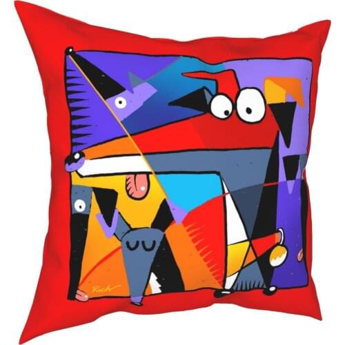 Derpism Cartoon Dog Greyhound Pillowcase Printing Polyester Cushion Cover Decorative Throw Pillow Case Cover Home 40X40cm