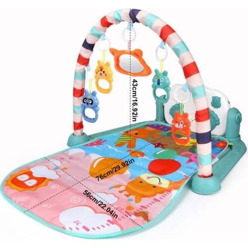 Baby Music Play Mat Infant Newborn Crawling Mat Fitness Gym Frame Puzzles Mat Educational Rack Toys With Hanging Rattle Toy