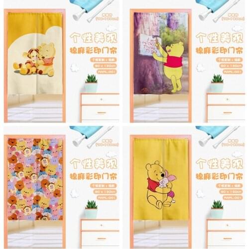 Disney Pooh Winnie Bear Anime Action Figures Cartoon Products Accessories Customized Door Curtain Decoration Home Unisex Gifts