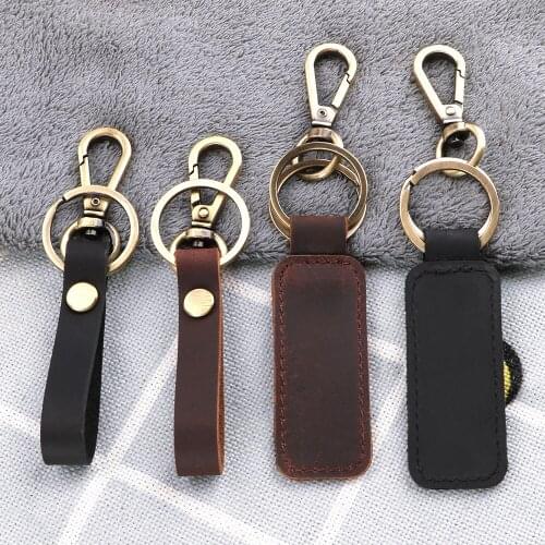 LEEPEE Metal Key Rings Creative Gift Car Keyring Key Chain Key Holder Auto Accessories Casual Genuine Leather Key Ring