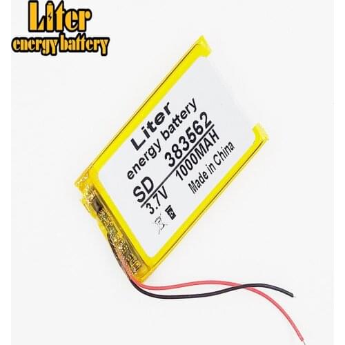 Best battery brand 383562 3.7V 1000mah Lithium polymer Battery with Protection Board For Bluetooth GSP PSP Digital Products