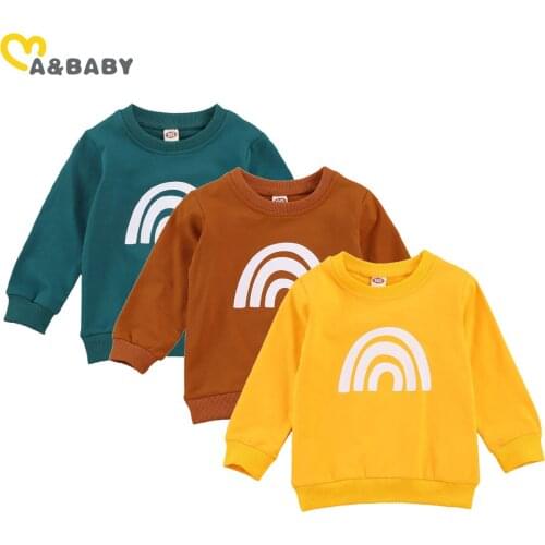 Ma&Baby 1-6Y Toddler Kid Baby Boy Girl Long Sleeve Hoodies Sweatshirts Rainbow Tops Autumn Spring Children Clothing