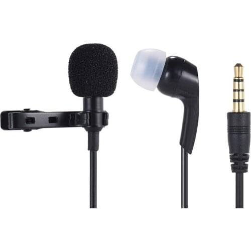 Andoer 3.5mm Jack Mini Clip-on Lapel Lavalier Microphone Mic Earphone Omni-directional Condenser Hands-free for Stream Singing