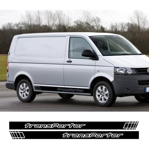 For Volkswagen TRANSPORTER BUS T4 T5 T6 Car Styling Door Side Sikrt Sticker Auto Body Decor Vinyl Decals Racing Sport Stripes