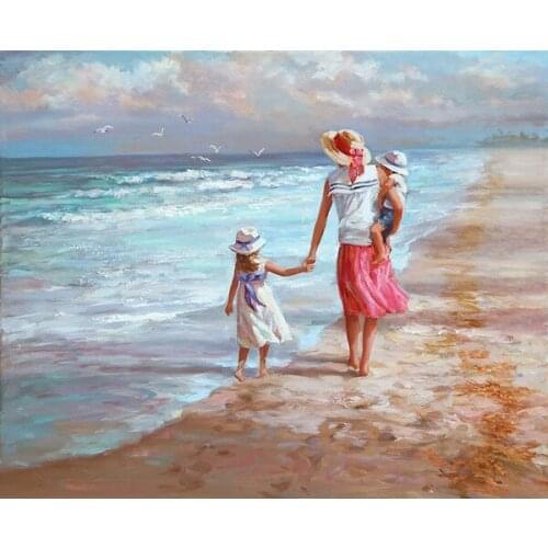 New Diamond mosaic diamond embroidery beads Sea Beach Family Seagull oil diamonds cross stitch painting handwork kits wall decor