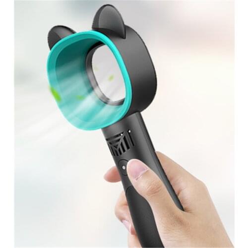 2021 New Handheld Fan Bladeless Summer 360 Degree Air Cooler Mini Portable USB Rechargeable No Leaf Cooling Fans