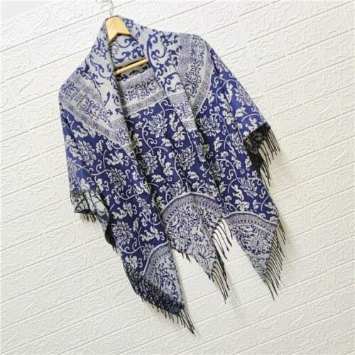Ethnic Style New Oversize Women Shawl Scarf Winter Keep Warm Scarves Tassels Soft Cashmere Pashmina Thick Blanket Bufanda Mujer