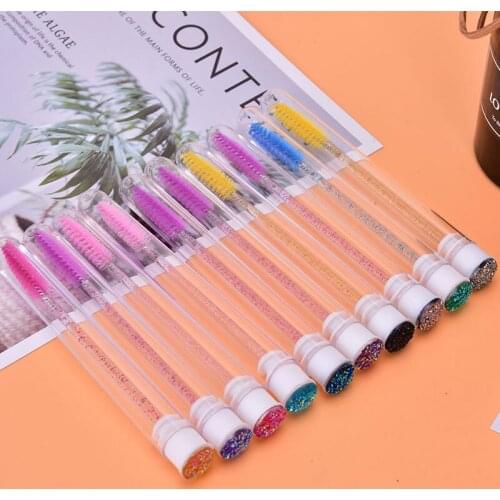 NEW Eyelash Extender Disposable Eyebrow Brush Separate Tube Design Charming Diamond Bottom Mascara Stick Applicator
