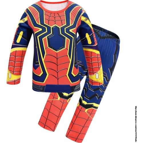 New Cartoon halloween costume for kids cosplay Spider Suit Party Long Sleeve spider Performance Apparel Childrens Sets
