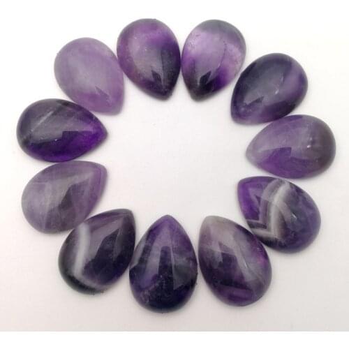 Wholesale fashion natural Amethystal stone Oval CAB CABOCHON charms 25x18mm oval teardrop beads 10pcs/lot free shipping